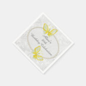 シックバタフライダマスク80誕生日 パーソナライズされた スタンダードカクテルナプキン (角)