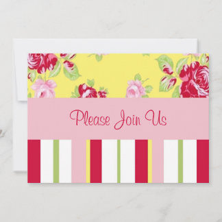 シックバラアンドストライプ結婚式招待状 招待状