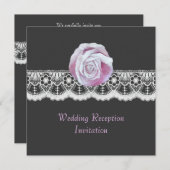 シックバラエレガントのレース結婚披露宴招待状 招待状 (正面/裏面)