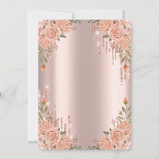 シックバラグリッタードリップスドレスキンセアニラ 招待状 (裏面)