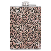 シックバラゴールドフォイルヒョウパーソナライズされたプリント フラスク (裏面)