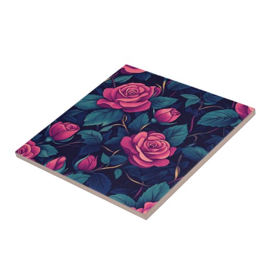 シックバラセラミック製キッチン用素朴タイル タイル (側面)