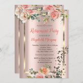 シックバラダイヤモンド紙吹雪退職 招待状 (正面/裏面)