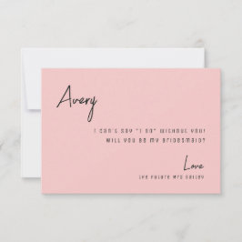 シックバラトロピカルビーチブライデスメイド提案カード サンキューカード