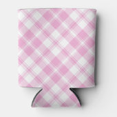 シックバラピンクアンドホワイトチェッククーラーボックス 缶クーラー (正面)