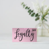 シックバラピンクグリッターグラデーションタイポグラフィ ロイヤリティカード (スタンド正面)