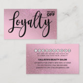 シックバラピンクグリッターグラデーションタイポグラフィ ロイヤリティカード (正面/裏面)