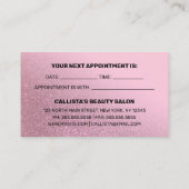 シックバラピンクグリッターグラデーションタイポグラフィ 予約カード (裏面)