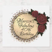 シックバラファブラス40歳カスタマイズ誕生日 リキュールボトルラベル (シングルラベル)