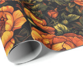 シックバラフラワーラッピング紙 ラッピングペーパー (ロールコーナー)