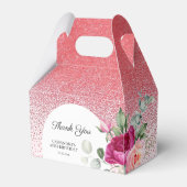 シックバラフローラレッドグリッター誕生日 フェイバーボックス (正面サイド)