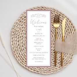 シックバラボタニカルクレスト結婚式 プログラムカード 招待状