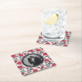 シックバラミニマ結婚リスト スクエアペーパーコースター (インサイチュ)