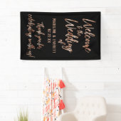 シックバラモダン金ゴールド結婚タイポグラフィへようこそ 横断幕 (インサイチュ)