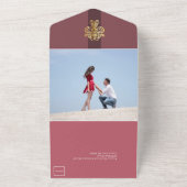 シックバラ結婚金ゴールド オールインワン招待状 (外側)