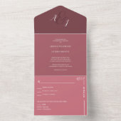 シックバラ結婚金ゴールド オールインワン招待状 (内側)