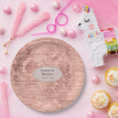 シックバラ結婚金ゴールド ペーパープレート (パーティー)