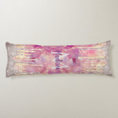 シックバラ赤面ピンクグリッタードリップモノグラム ボディピロー (裏面)