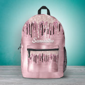 シックバラ赤面ピンクドリップモノグラム プリントバックパック