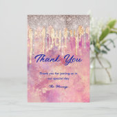 シックバラ赤面ピンクホログラフィックドライ感謝していプアップ カード (スタンド正面)