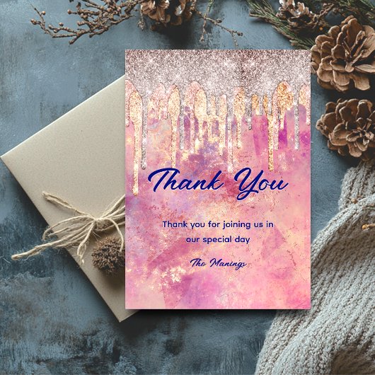 シックバラ赤面ピンクホログラフィックドライ感謝していプアップ カード