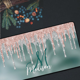 シックバラ赤面ミントドリップモノグラム デスクマット