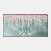 シックバラ赤面ミントドリップモノグラム デスクマット (正面)