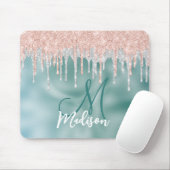 シックバラ赤面ミントドリップモノグラム マウスパッド (マウス)