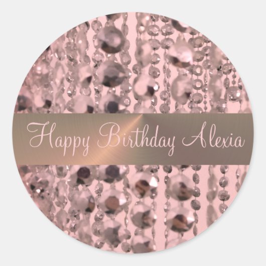 シックバラ赤面弦楽器ビーズ ラウンドシール (正面)