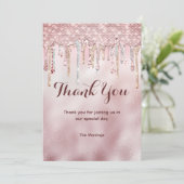 シックバラ赤面金ゴールドグリッタードライ感謝していプアップ カード (スタンド正面)