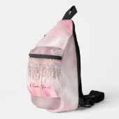 シックバラ赤面金ゴールドグリッタードリップモノグラム スリングバッグ (右コーナー)