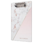 シックバラ金ゴールドとホワイトマーブルパーソナライズされた クリップボード (左)