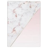 シックバラ金ゴールドとホワイトマーブルパーソナライズされた クリップボード (裏面)