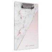 シックバラ金ゴールドとホワイトマーブルパーソナライズされた クリップボード (右)