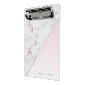 シックバラ金ゴールドとホワイトマーブルパーソナライズされた ミニクリップボード (アングル2)