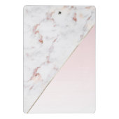 シックバラ金ゴールドとホワイトマーブルパーソナライズされた ミニクリップボード (裏面)