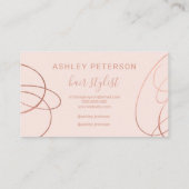 シックバラ金ゴールドの毛はタイポグラフィピンク 名刺 (裏面)