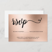 シックバラ金ゴールドエレガントタイポグラフィグリッター 出欠カード (正面/裏面)