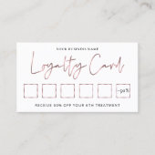 シックバラ金ゴールドエレガント美しいサロンまたはスパスタンプ ロイヤリティカード (正面)