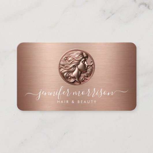 シックバラ金ゴールドカメオ美しい、ヘアスキンケア 名刺 (正面)