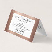 シックバラ金ゴールドカメオ美しい、ヘアスキンケア 名刺 (裏面)