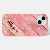 シックバラ金ゴールドガーリー幾何エレガント図形 Case-Mate iPhoneケース (裏面 (横))