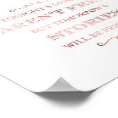 シックバラ金ゴールドキャッシュバー引用文標識プリント ポスター (角)