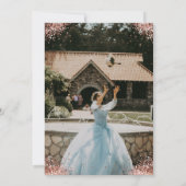 シックバラ金ゴールドキンセアニラドレスフローラアーチ写真 招待状 (裏面)