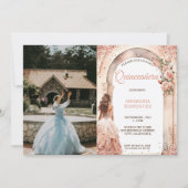 シックバラ金ゴールドキンセアニラドレスフローラアーチ写真 招待状 (正面)