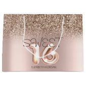 シックバラ金ゴールドグラデーショングリッタースウィート16 ラージペーパーバッグ (正面)