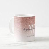 シックバラ金ゴールドグラデーショングリッターモノグラムヘアサロン コーヒーマグカップ (正面左)