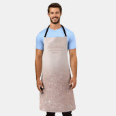 シックバラ金ゴールドグラデーショングリッター赤面ピンクメイク エプロン (着用した状態)