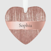 シックバラ金ゴールドグラムティンセルストライプクリスマス オーナメント (正面)