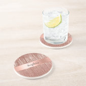 シックバラ金ゴールドグラムティンセルストライプクリスマス コースター (側面)